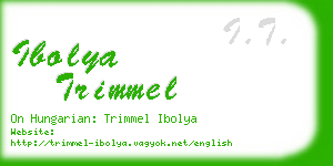 ibolya trimmel business card